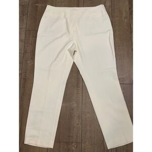 EMALINE Women's Cream Cropped Straight Leg Career Dress Pants Size‎ 16